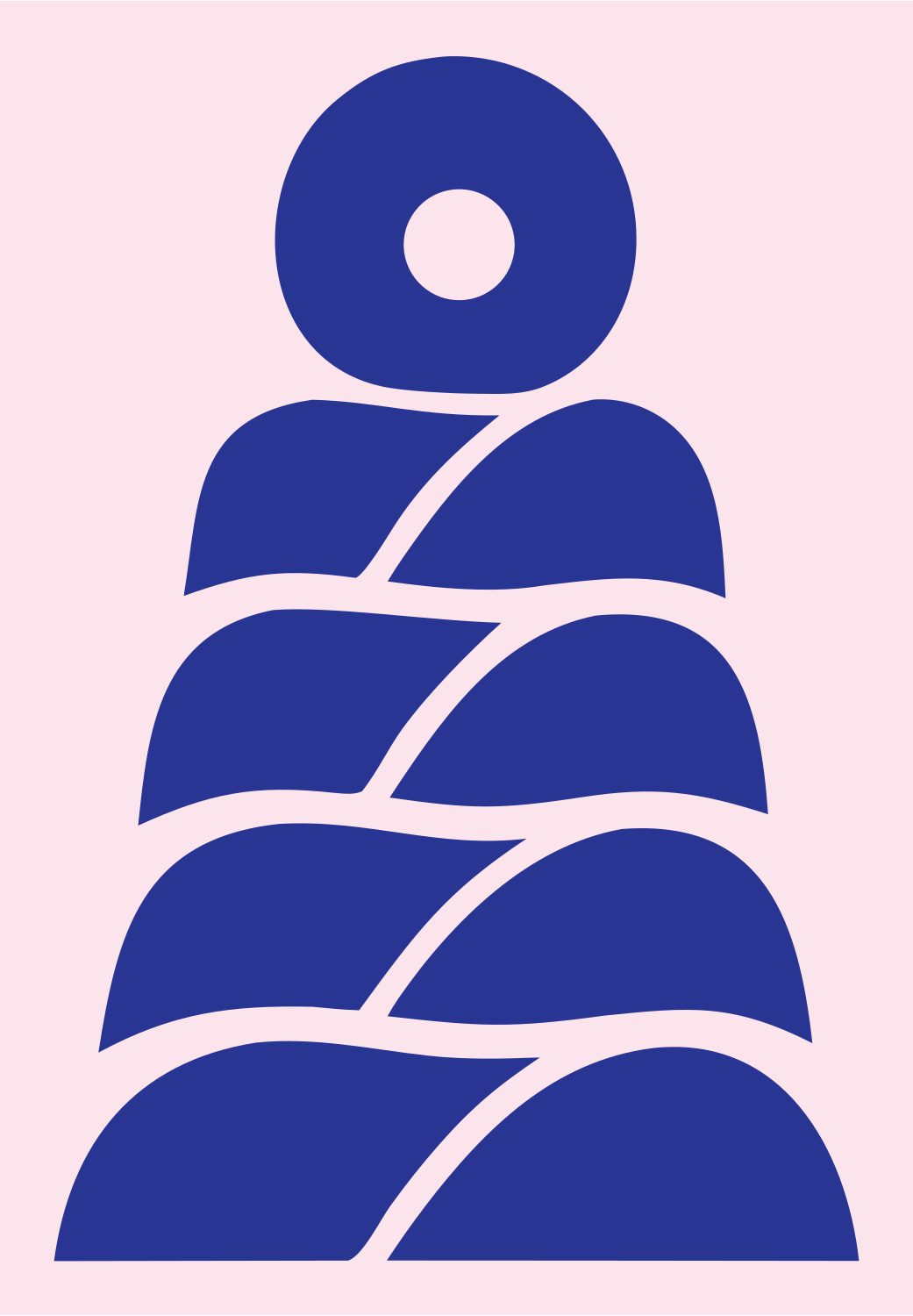 Pictogram Stacked Stones Tower Logo #fce4ec/#283593
