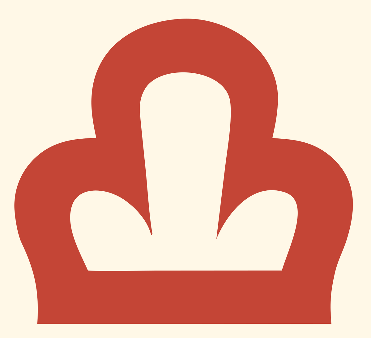 Pictogram Crown Seat Icon #fff8e7/#c44536