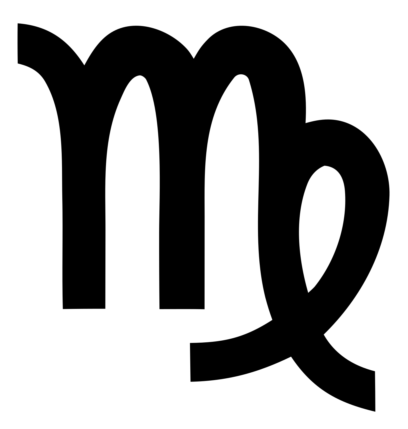 Virgo Zodiac Symbol Icon #ffffff/#000000
