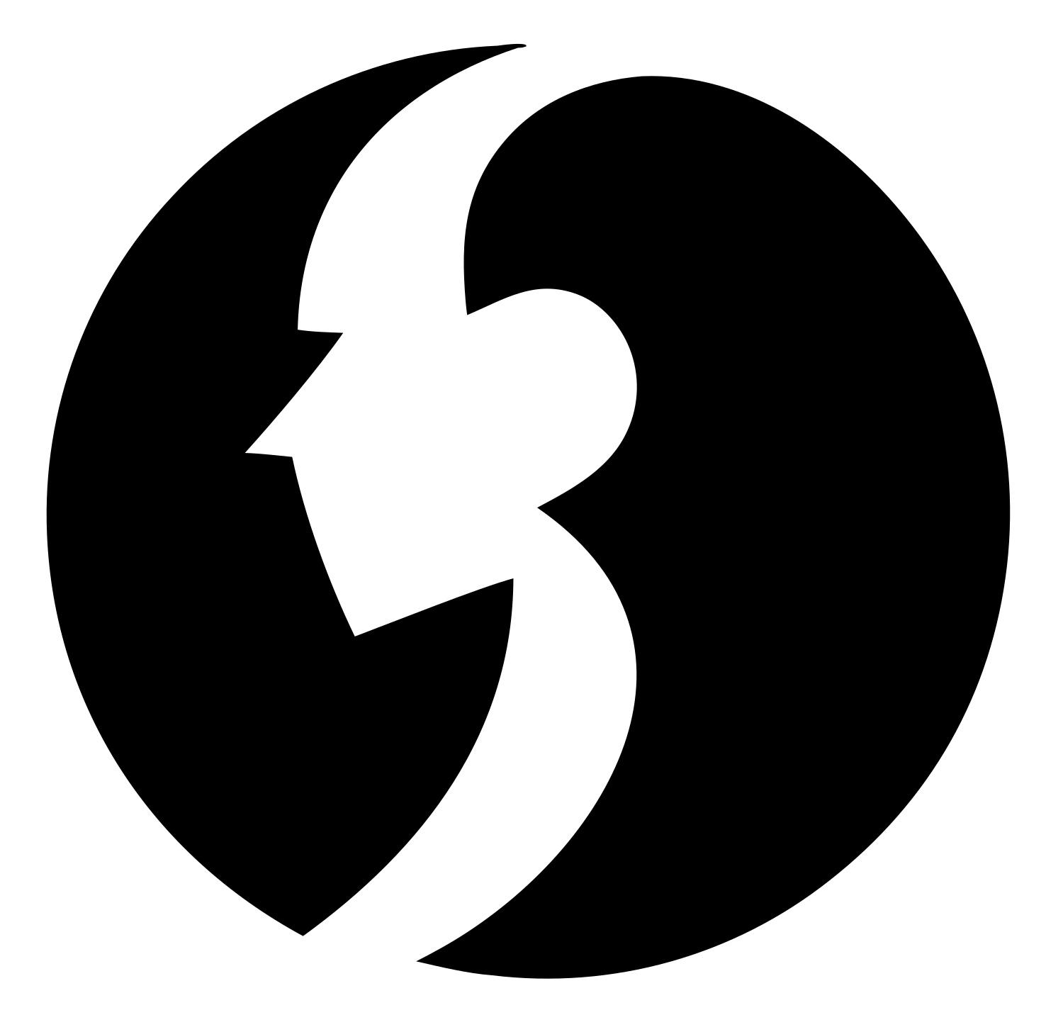 Negative Space Face Circle Badge #ffffff/#000000