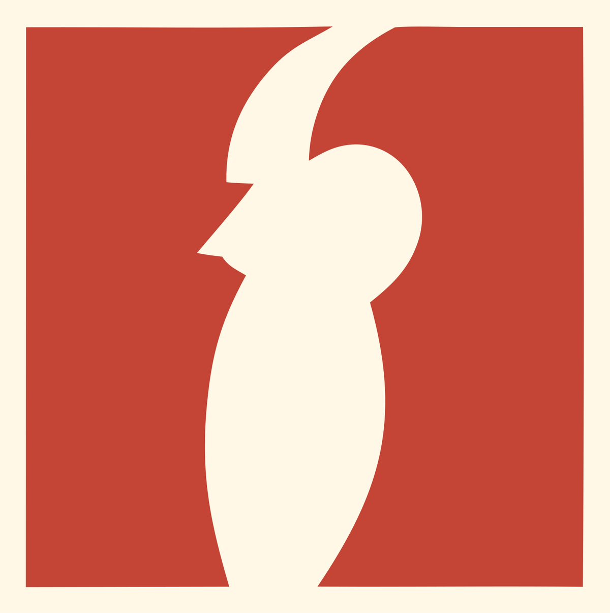Negative Space Lightning Bolt Badge #fff8e7/#c44536