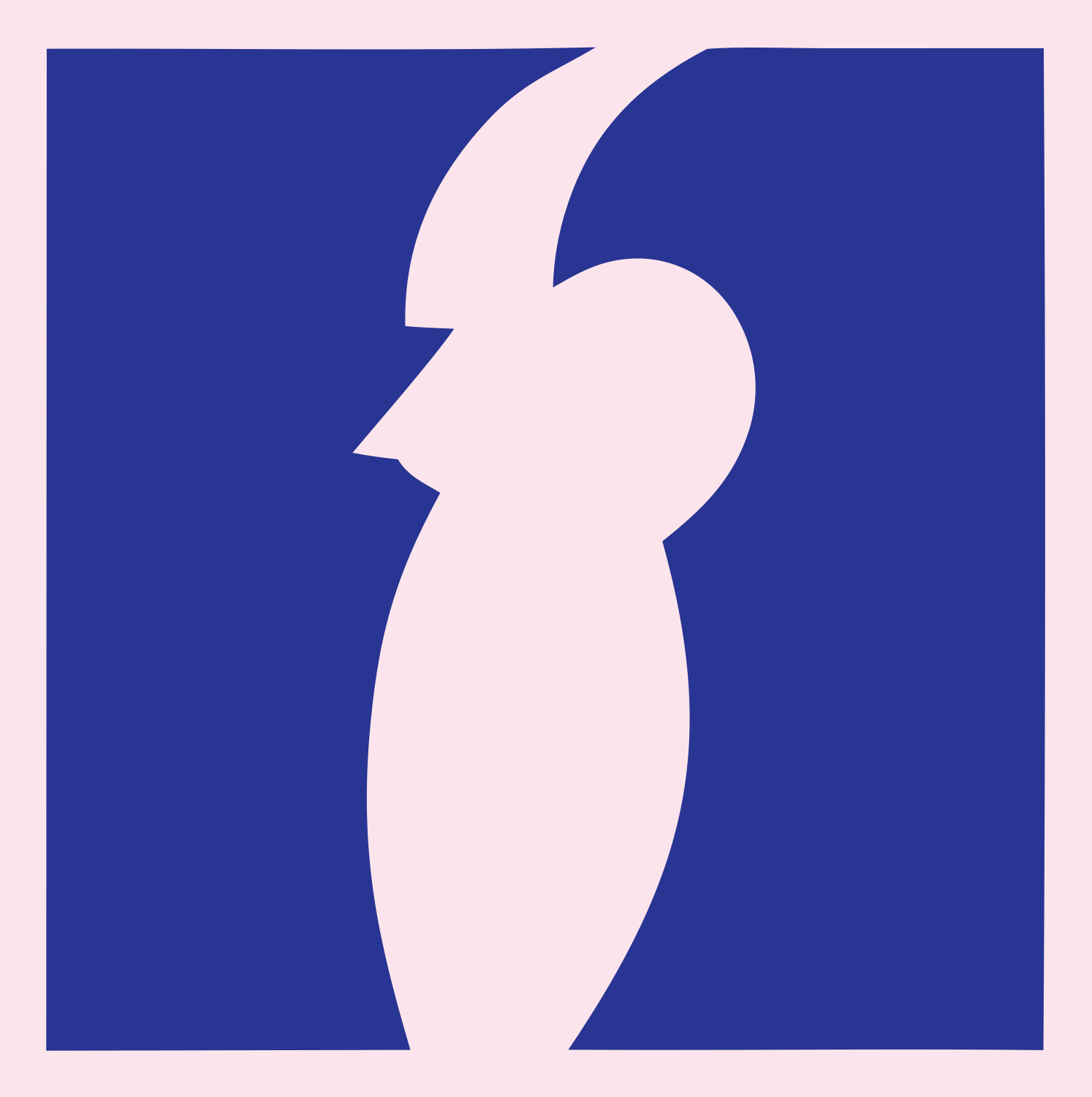 Negative Space Lightning Bolt Badge #fce4ec/#283593