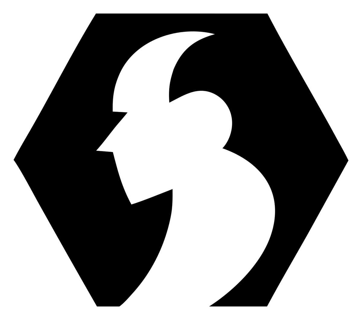 Negative Space Viking Helmet Badge #ffffff/#000000