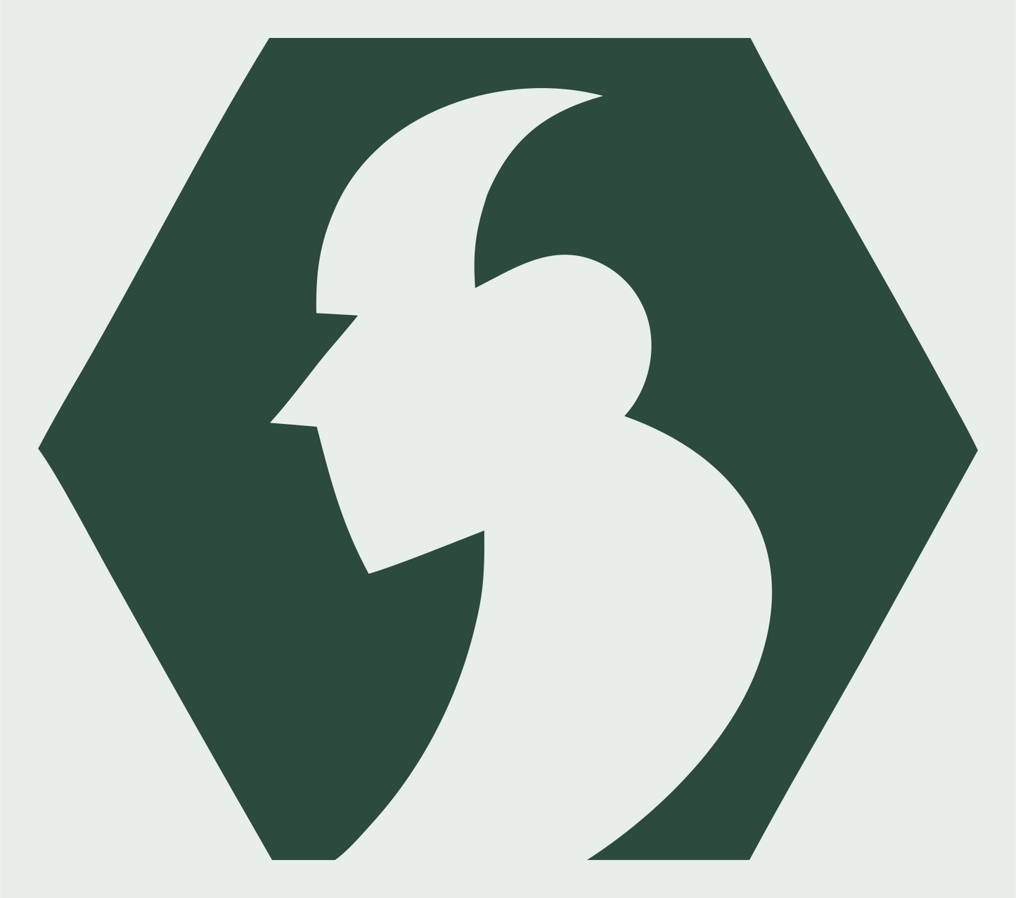 Negative Space Viking Helmet Badge #e8efe9/#2d4a3e
