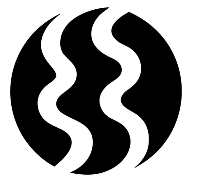 Negative Space Wave Circle Badge #ffffff/#000000
