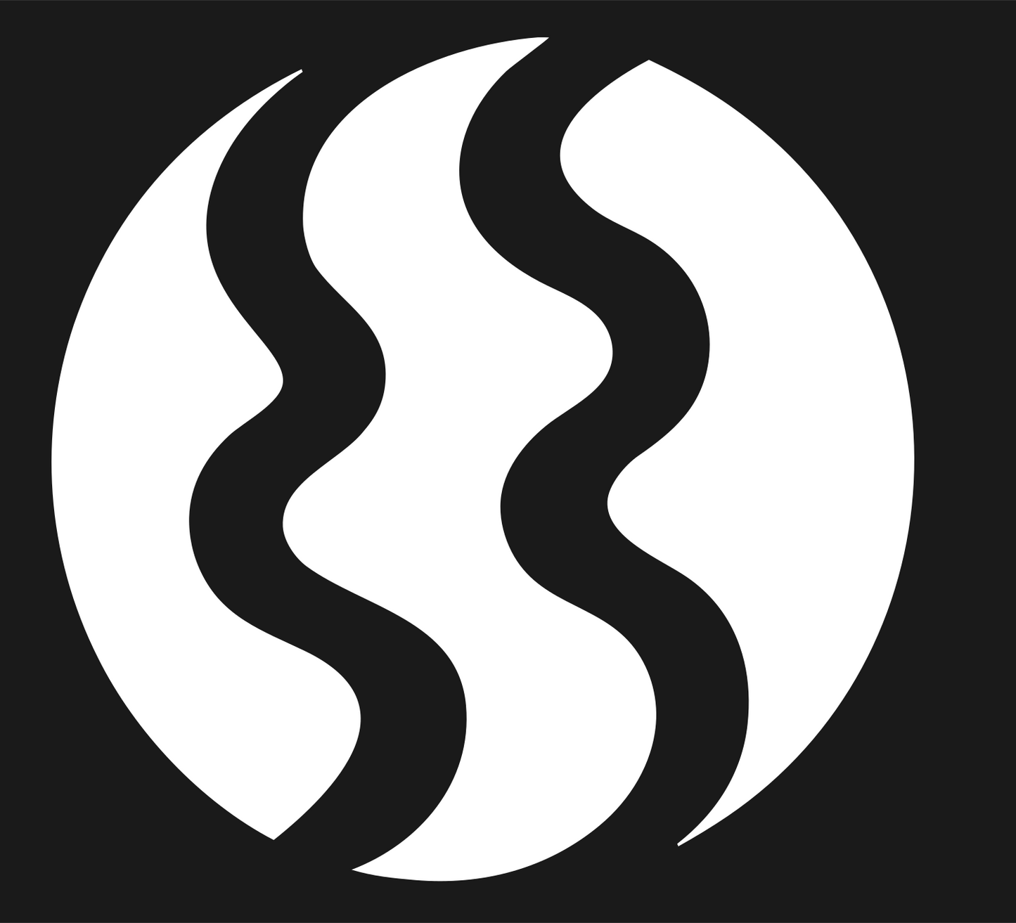 Negative Space Wave Circle Badge #1a1a1a/#ffffff