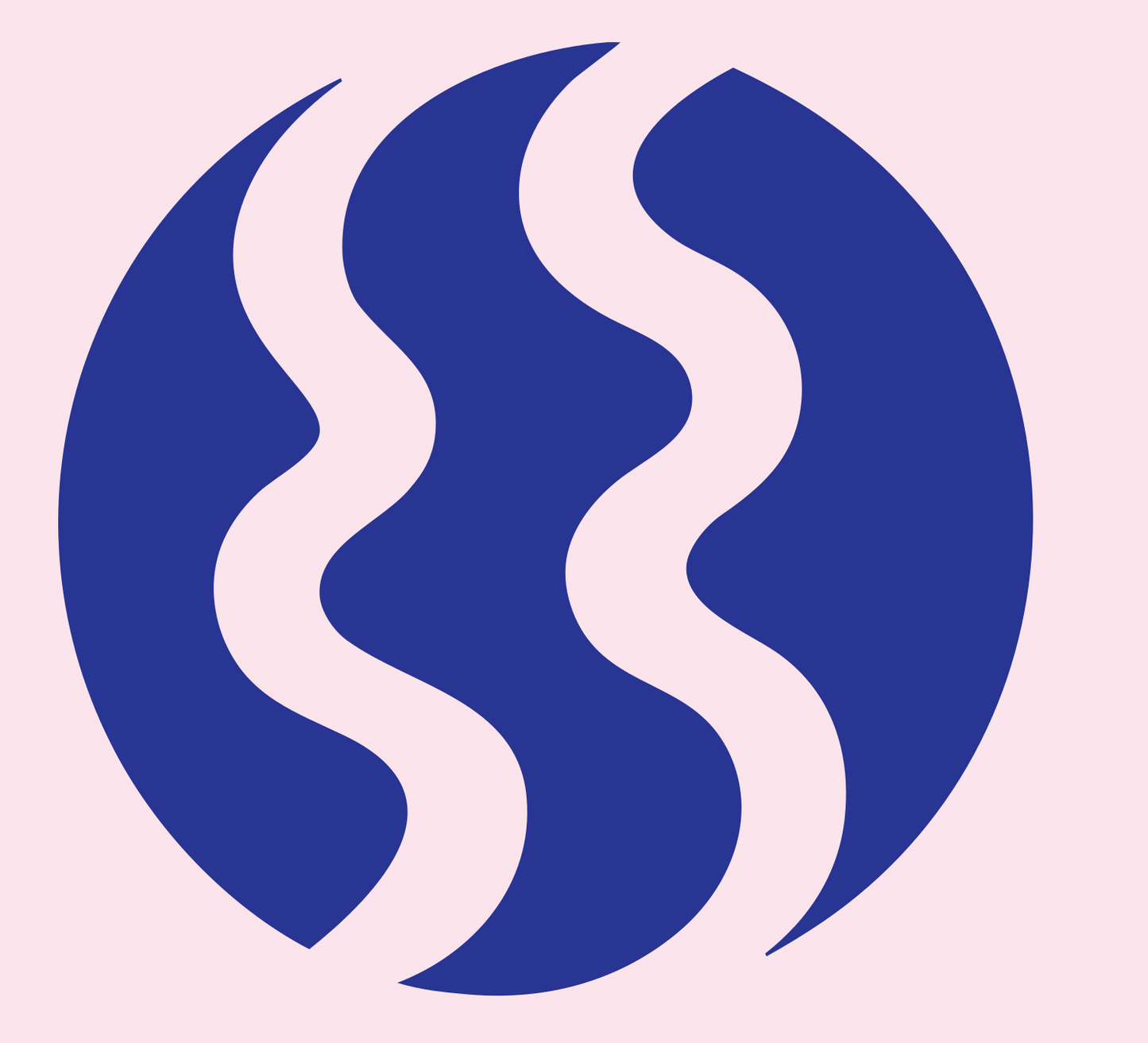 Negative Space Wave Circle Badge #fce4ec/#283593