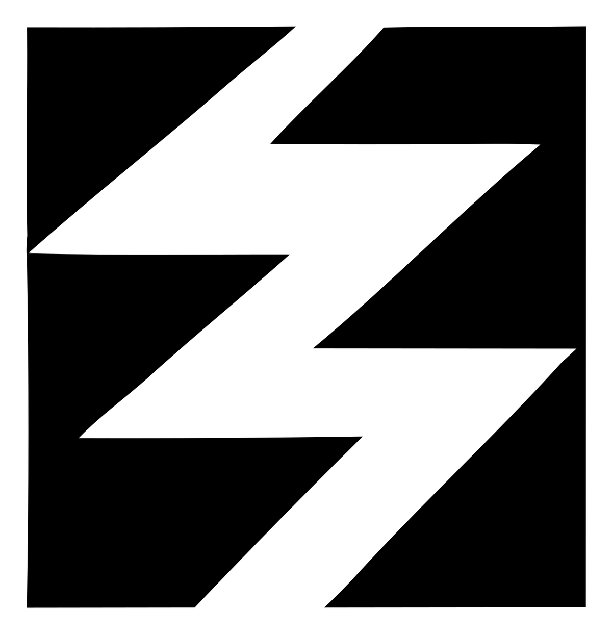 Negative Space Lightning Bolt Badge #ffffff/#000000