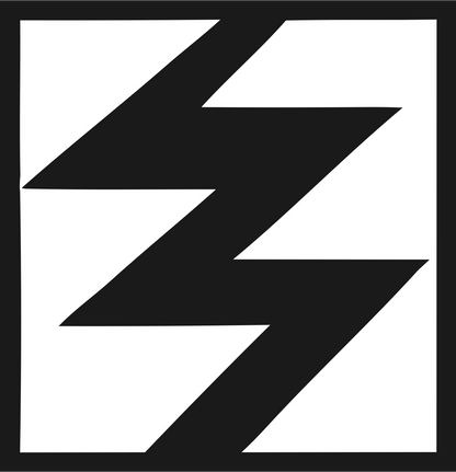 Negative Space Lightning Bolt Badge #1a1a1a/#ffffff