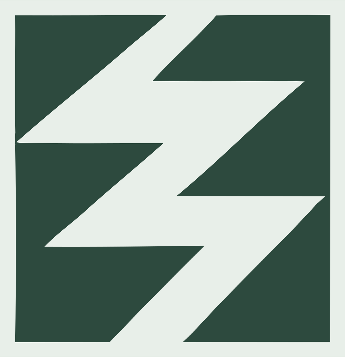 Negative Space Lightning Bolt Badge #e8efe9/#2d4a3e