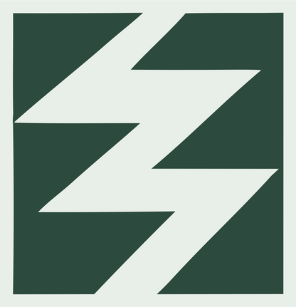 Negative Space Lightning Bolt Badge #e8efe9/#2d4a3e