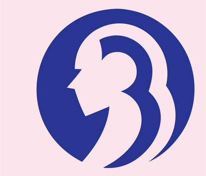 Negative Space Face Circle Badge #fce4ec/#283593