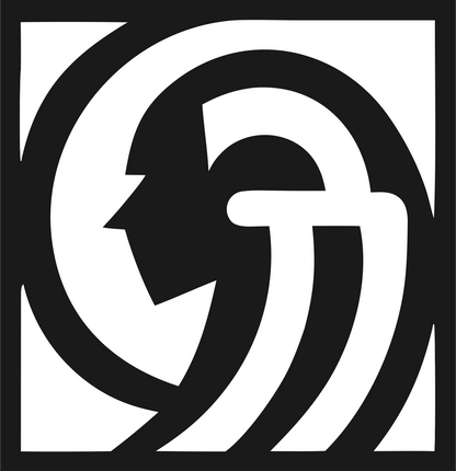 Negative Space Spiral Figure Badge #1a1a1a/#ffffff