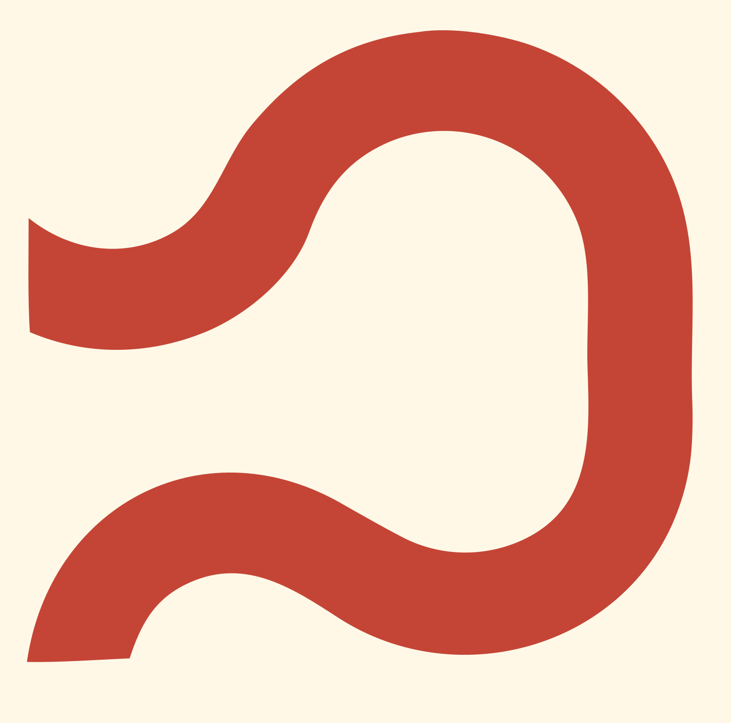 Monoline Libra Scroll Mark #fff8e7/#c44536