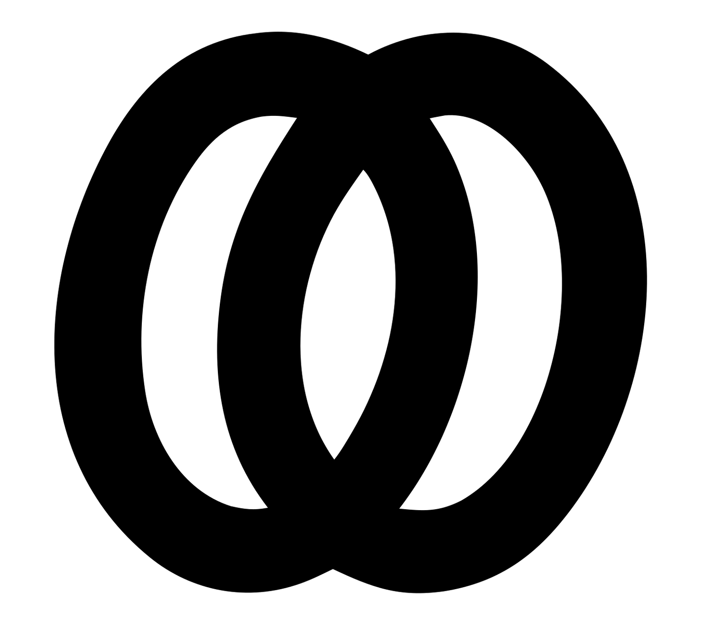 Monoline Linked Rings Emblem #ffffff/#000000