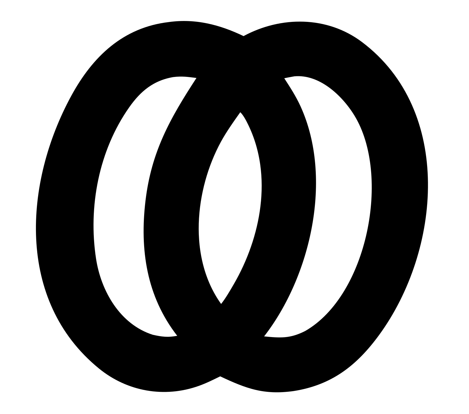 Monoline Linked Rings Emblem #ffffff/#000000