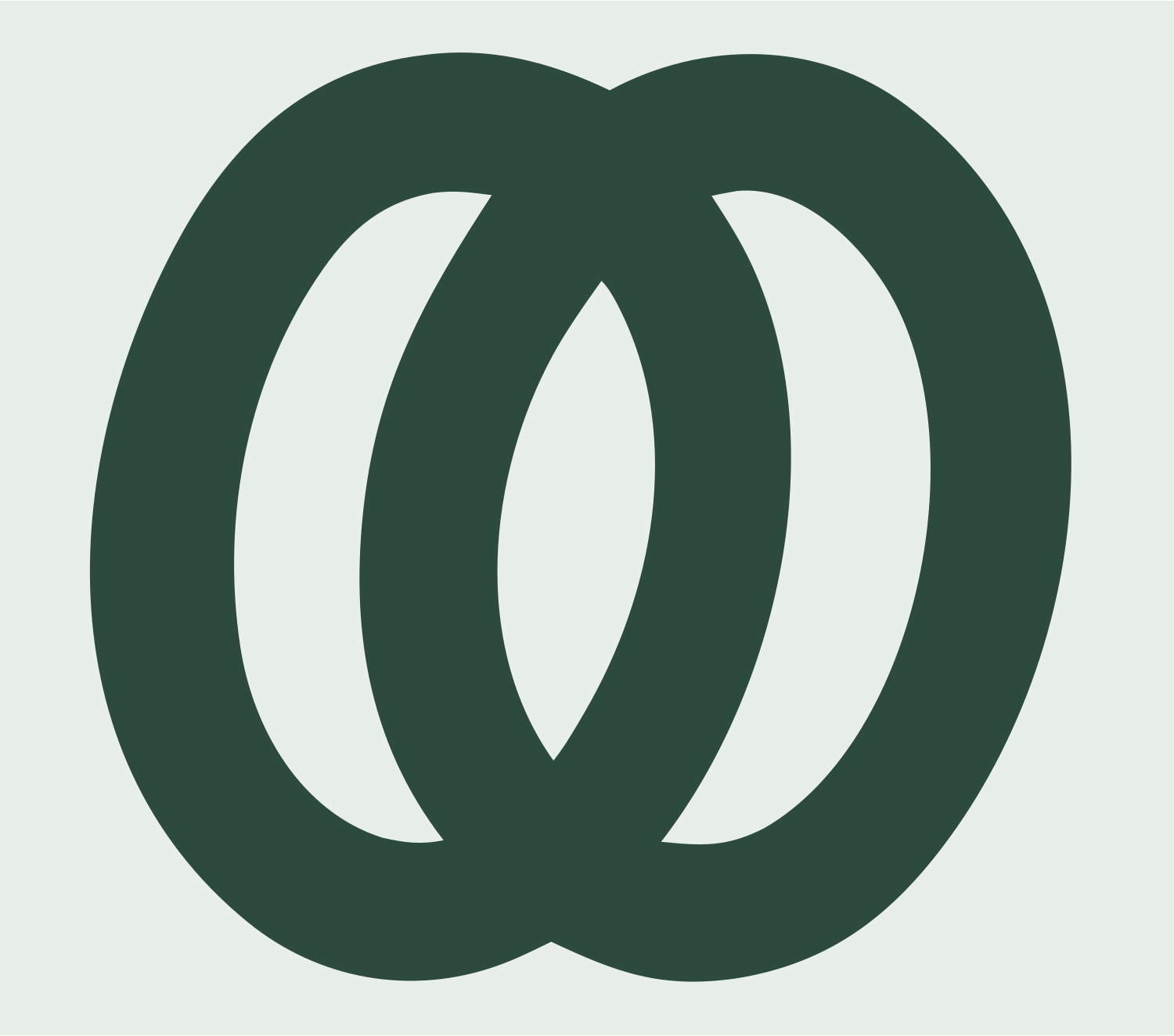 Monoline Linked Rings Emblem #e8efe9/#2d4a3e