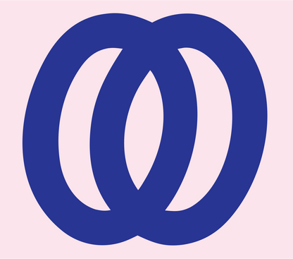 Monoline Linked Rings Emblem #fce4ec/#283593