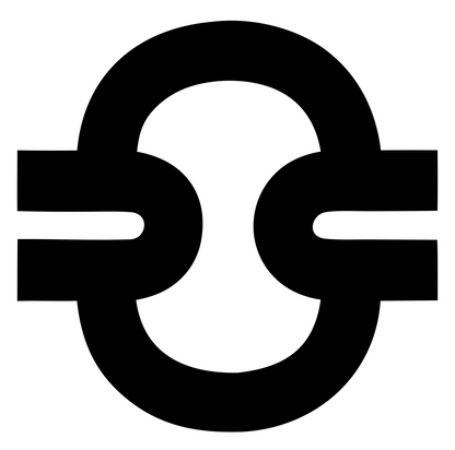 Monoline Libra Chain Link Badge #ffffff/#000000