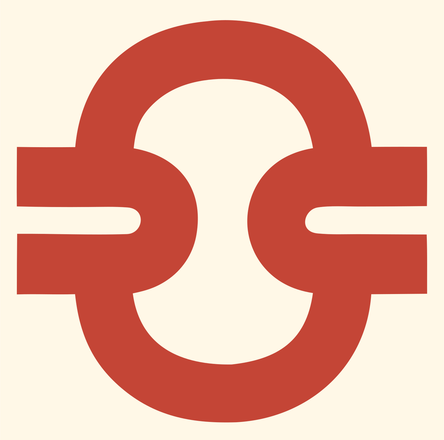 Monoline Libra Chain Link Badge #fff8e7/#c44536