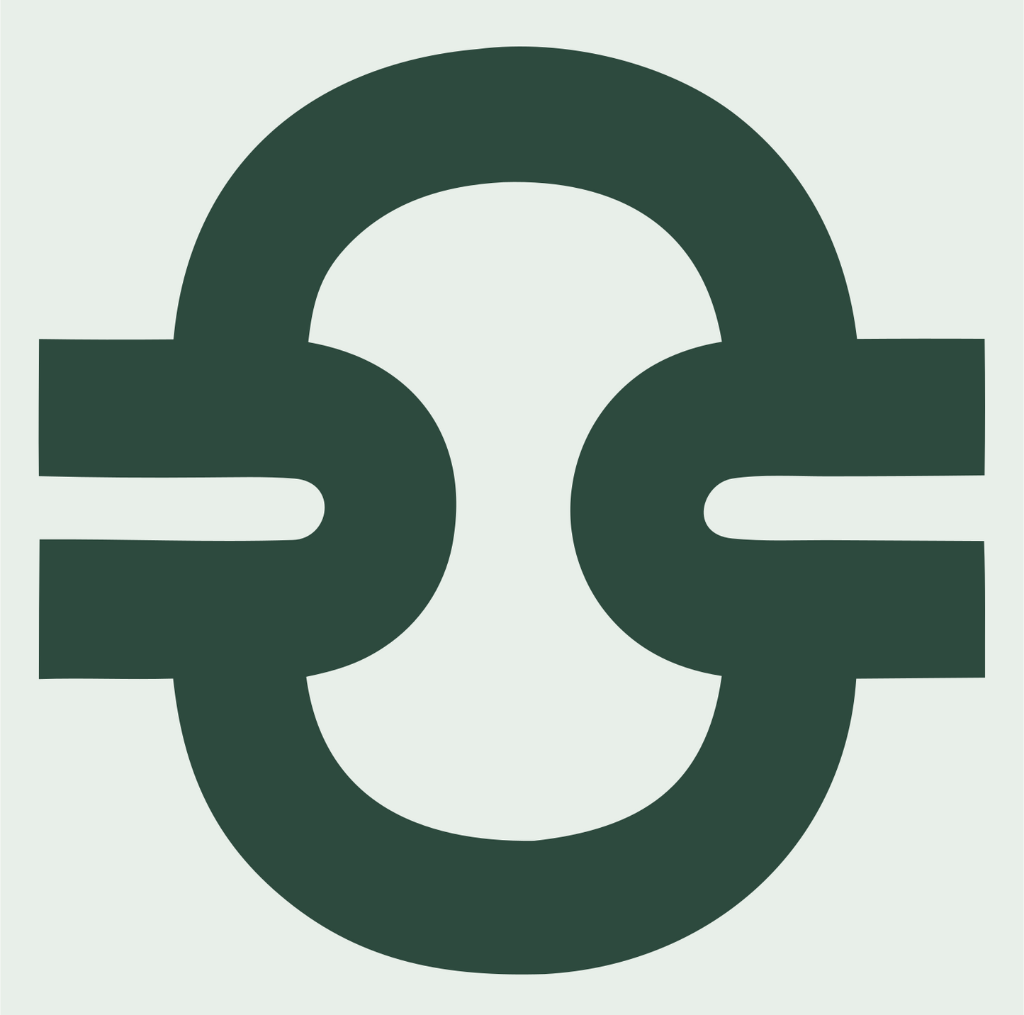 Monoline Libra Chain Link Badge #e8efe9/#2d4a3e