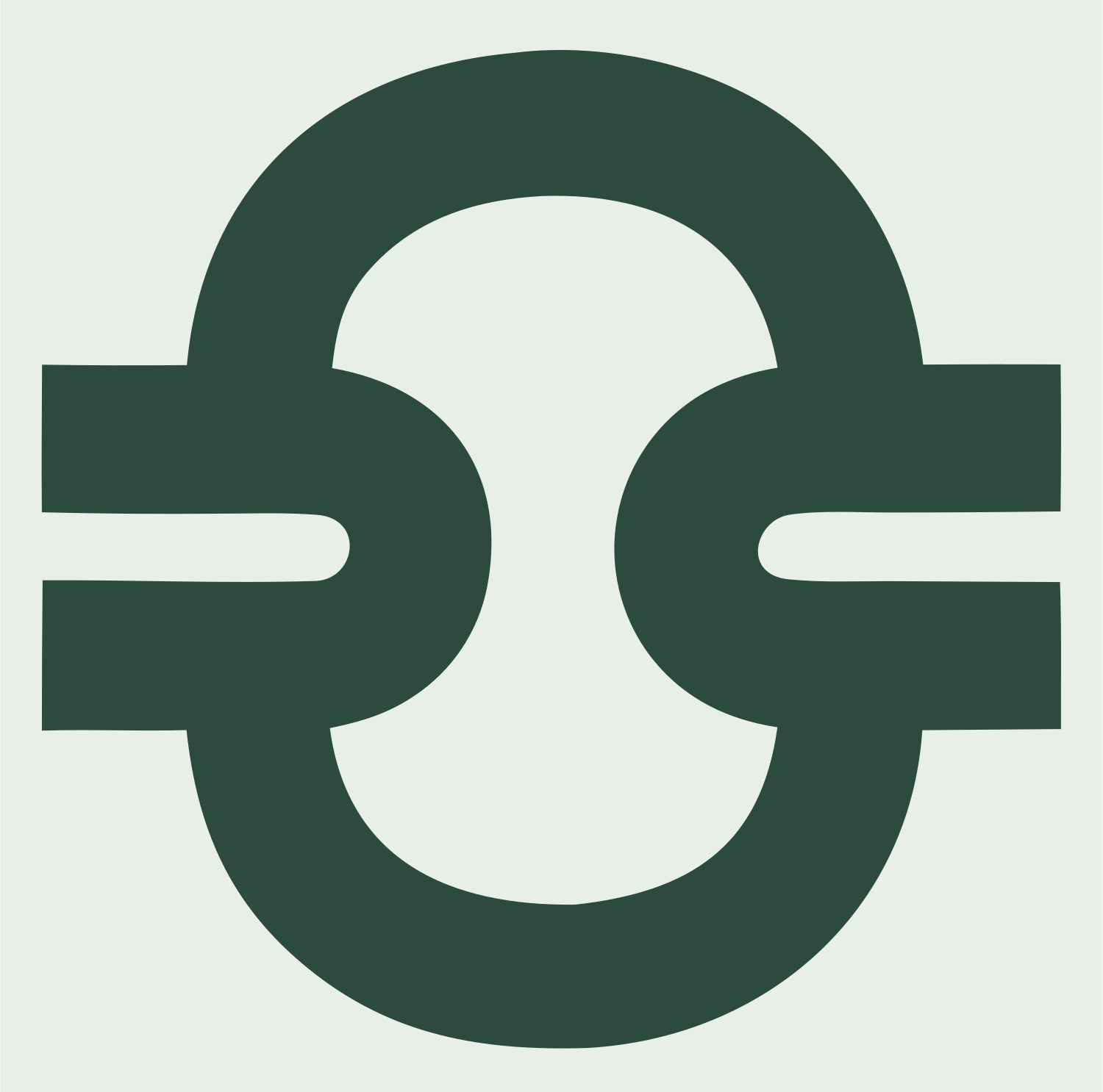 Monoline Libra Chain Link Badge #e8efe9/#2d4a3e