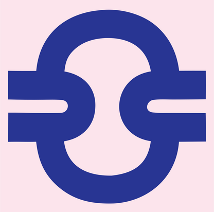 Monoline Libra Chain Link Badge #fce4ec/#283593