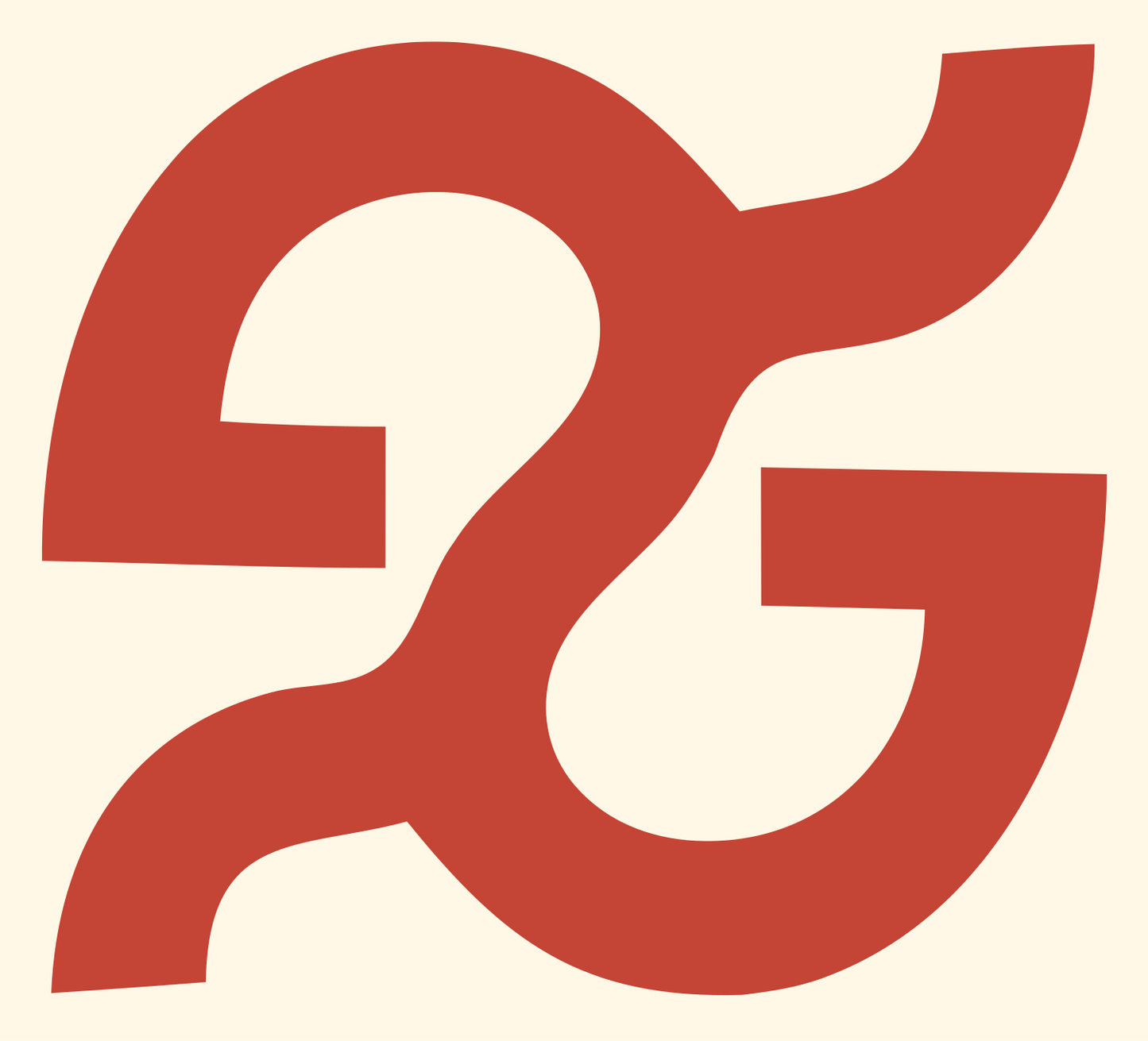Monoline Libra Letter Mark #fff8e7/#c44536