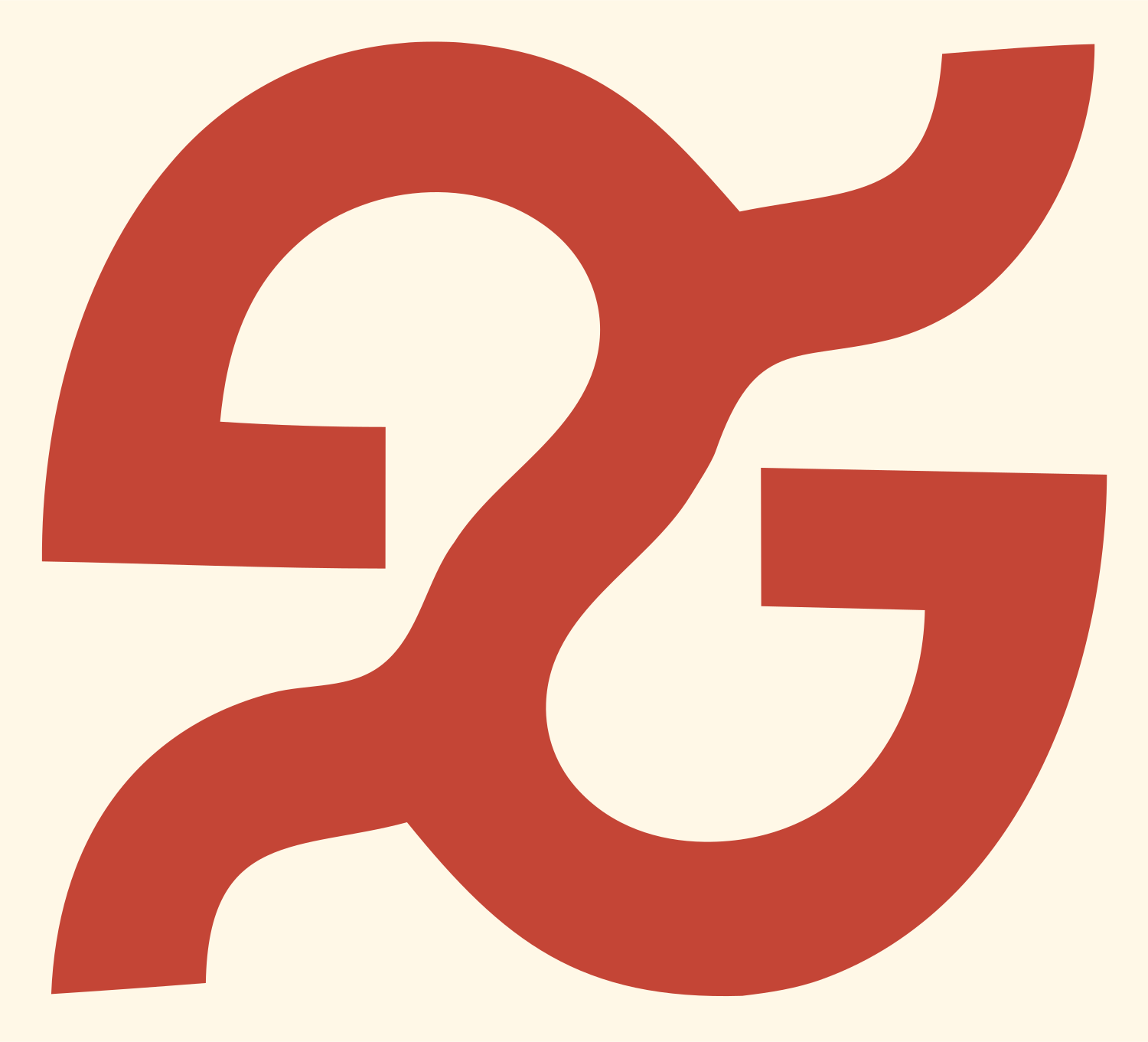 Monoline Libra Letter Mark #fff8e7/#c44536