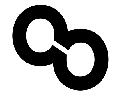Monoline Double Circle Crest #ffffff/#000000