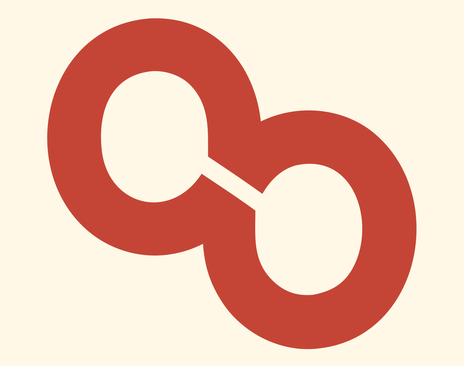 Monoline Double Circle Crest #fff8e7/#c44536