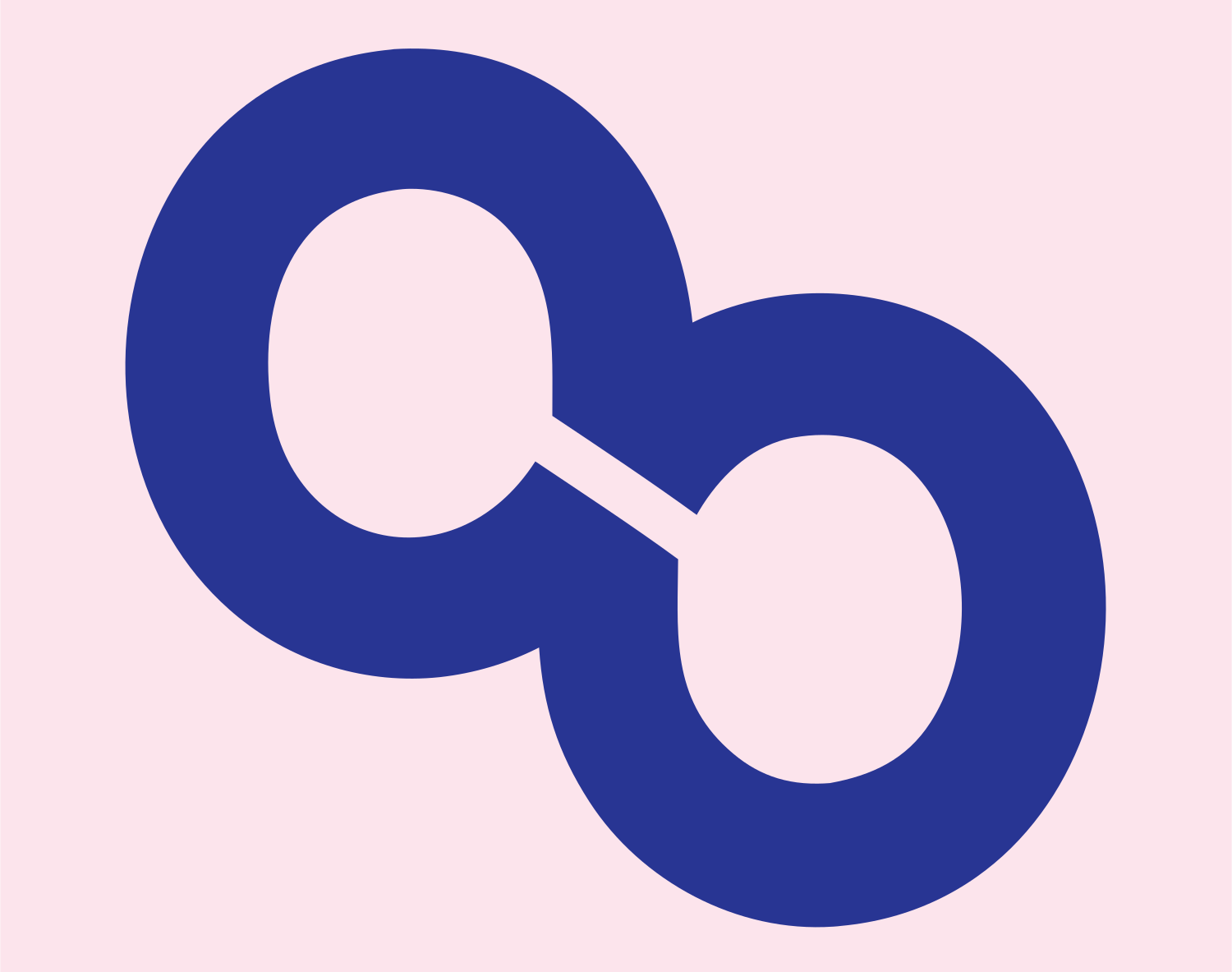 Monoline Double Circle Crest #fce4ec/#283593