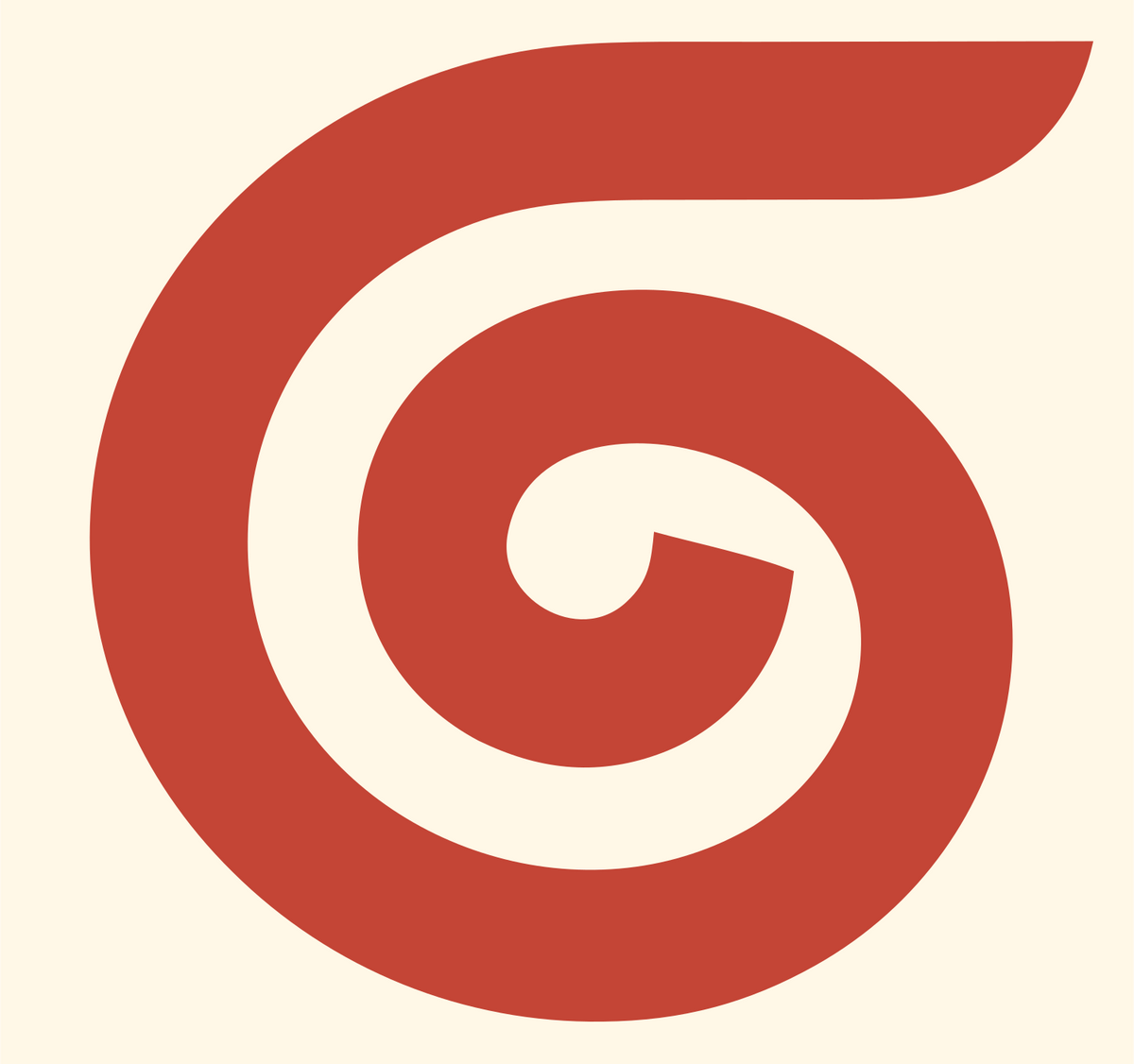 Monoline Spiral Libra Mark #fff8e7/#c44536