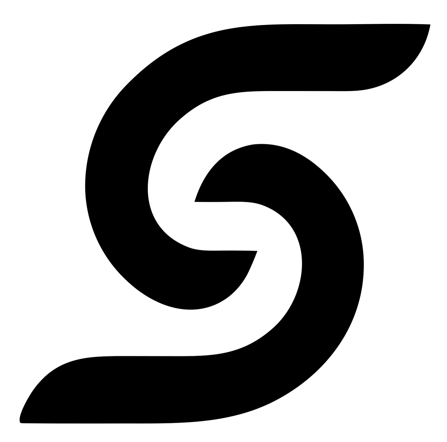 Monoline S Curve Logo #ffffff/#000000