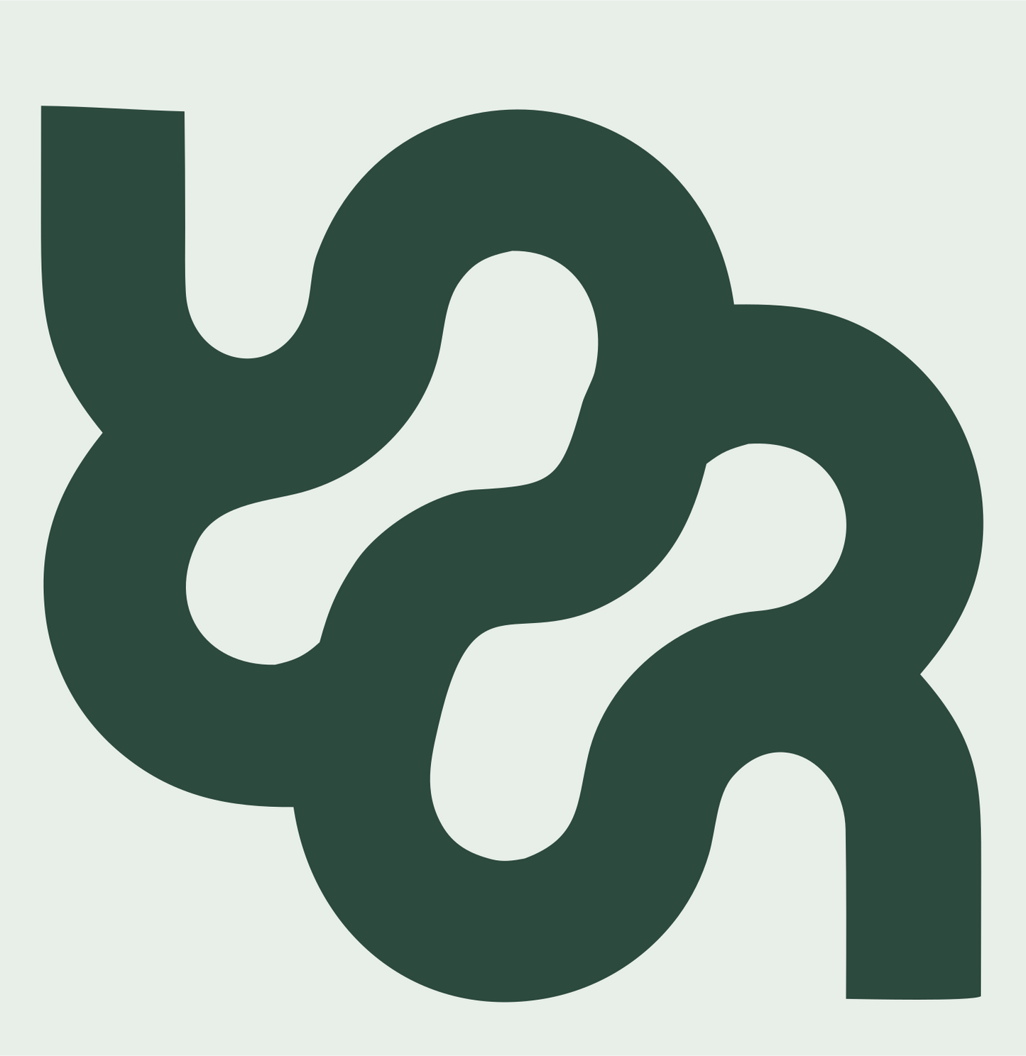 Monoline Libra Knot Logo #e8efe9/#2d4a3e