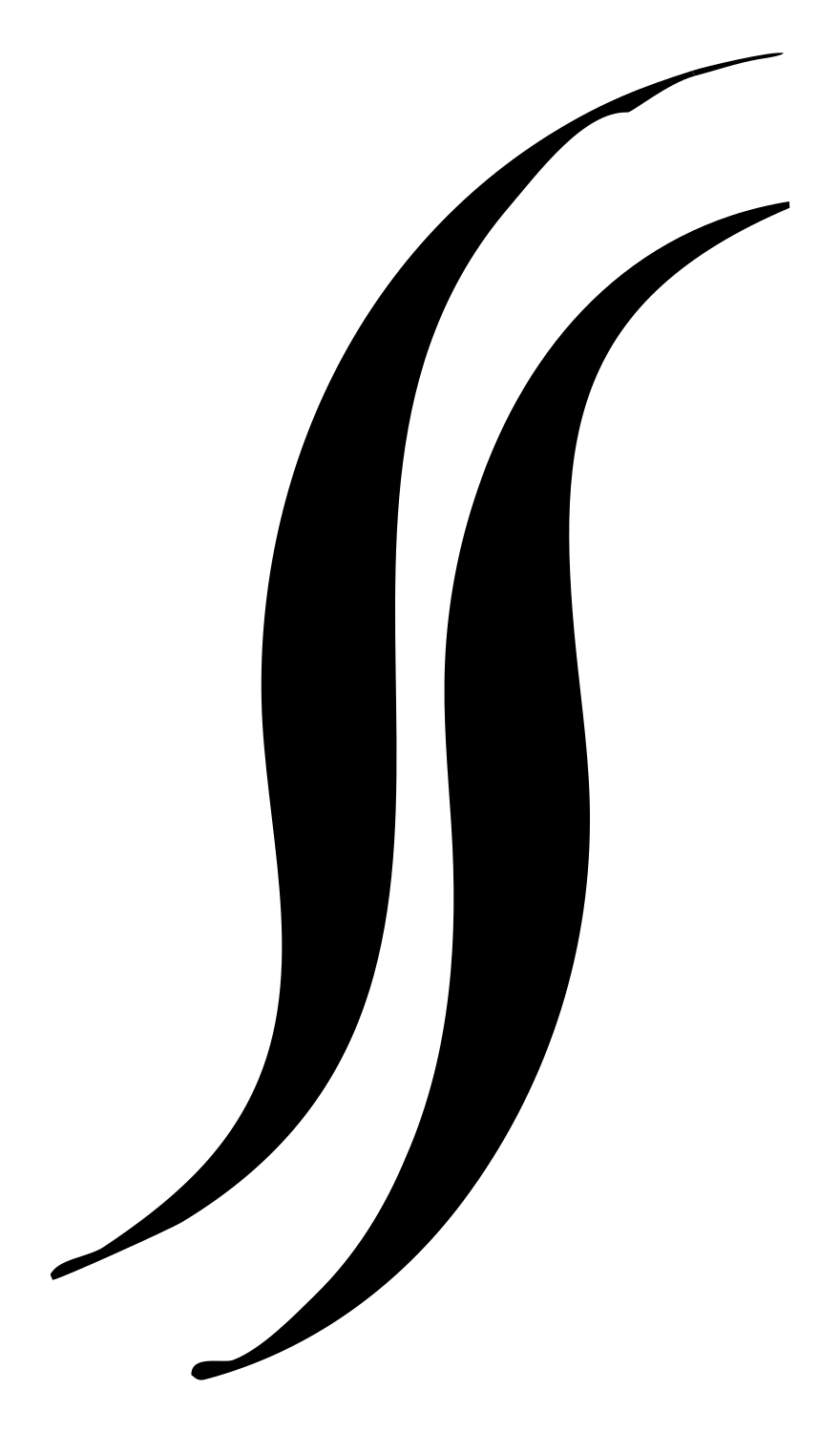 Hand-Drawn Double Curl Mark #ffffff/#000000