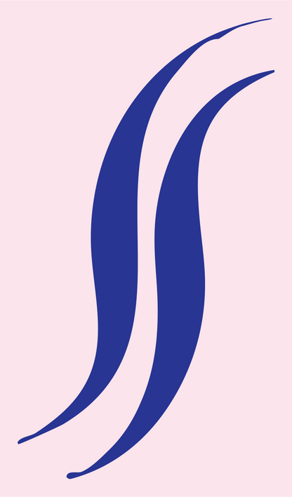 Hand-Drawn Double Curl Mark #fce4ec/#283593