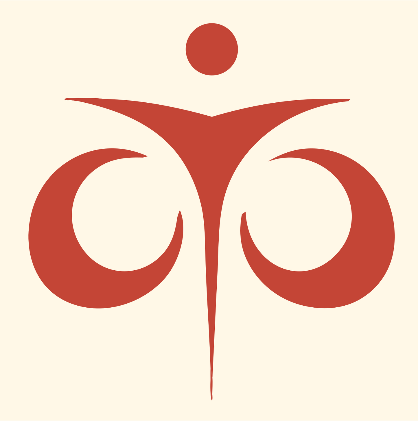 Hand-Drawn Figure Libra Crest #fff8e7/#c44536