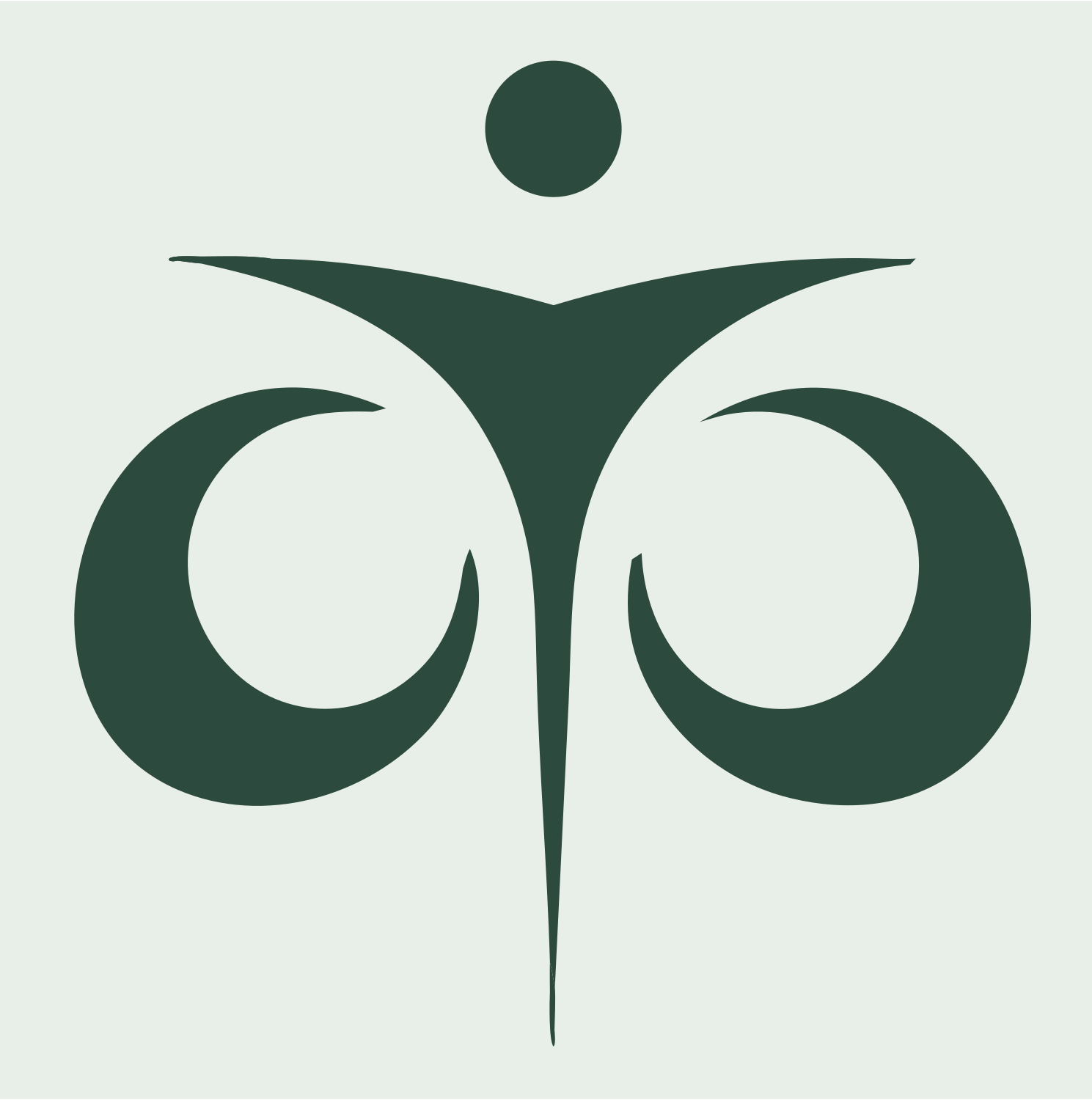 Hand-Drawn Figure Libra Crest #e8efe9/#2d4a3e