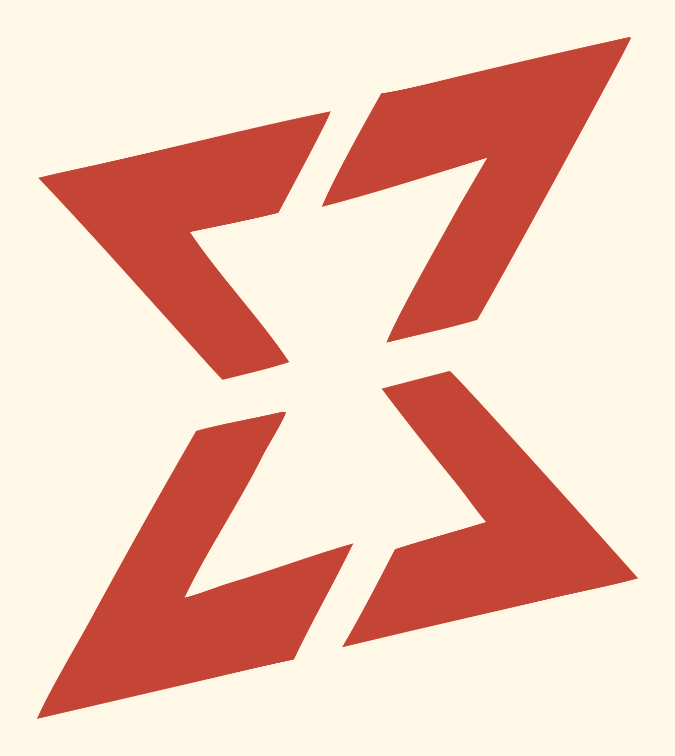 Angular Star Libra Badge #fff8e7/#c44536