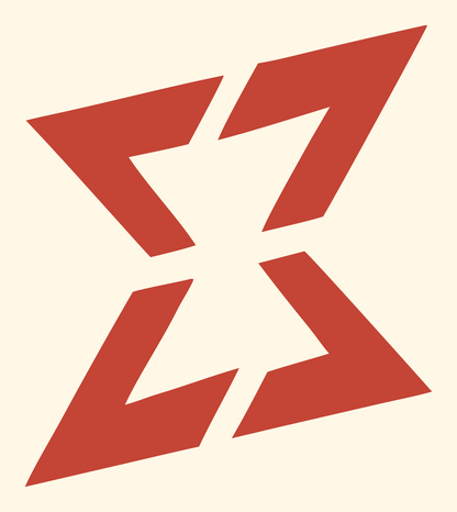 Angular Star Libra Badge #fff8e7/#c44536