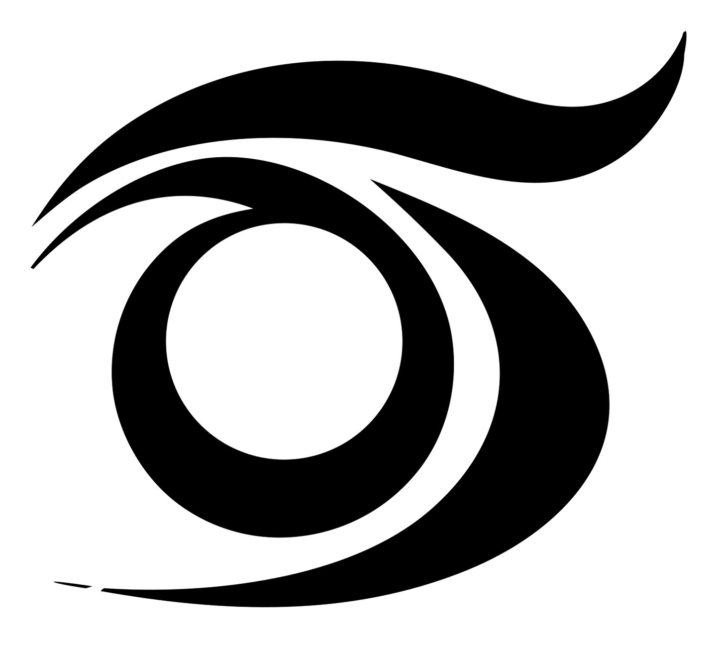 Hand-Drawn Eye Swirl Mark #ffffff/#000000