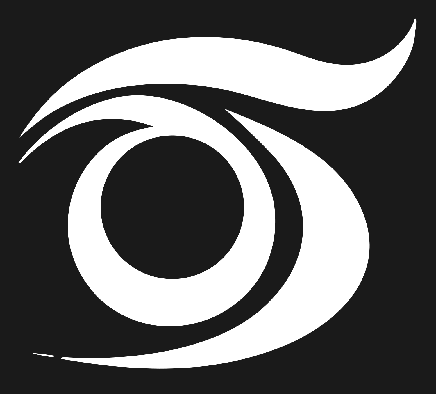 Hand-Drawn Eye Swirl Mark #1a1a1a/#ffffff