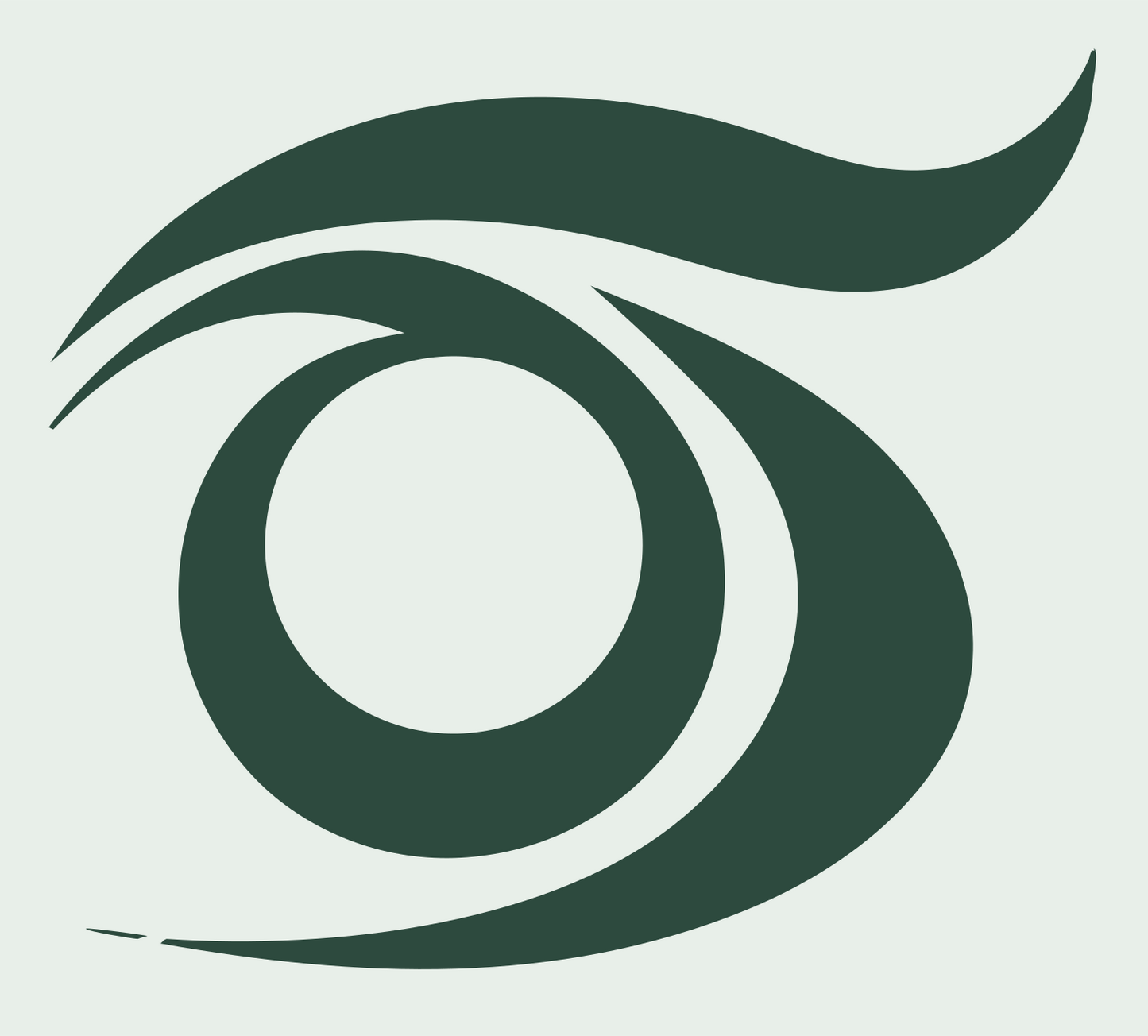 Hand-Drawn Eye Swirl Mark #e8efe9/#2d4a3e