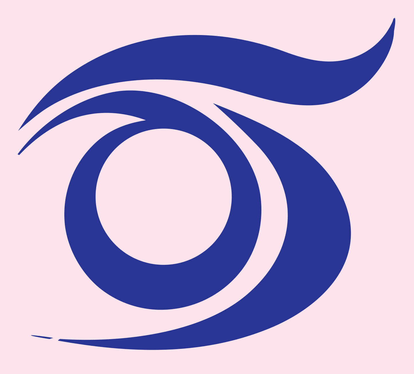 Hand-Drawn Eye Swirl Mark #fce4ec/#283593