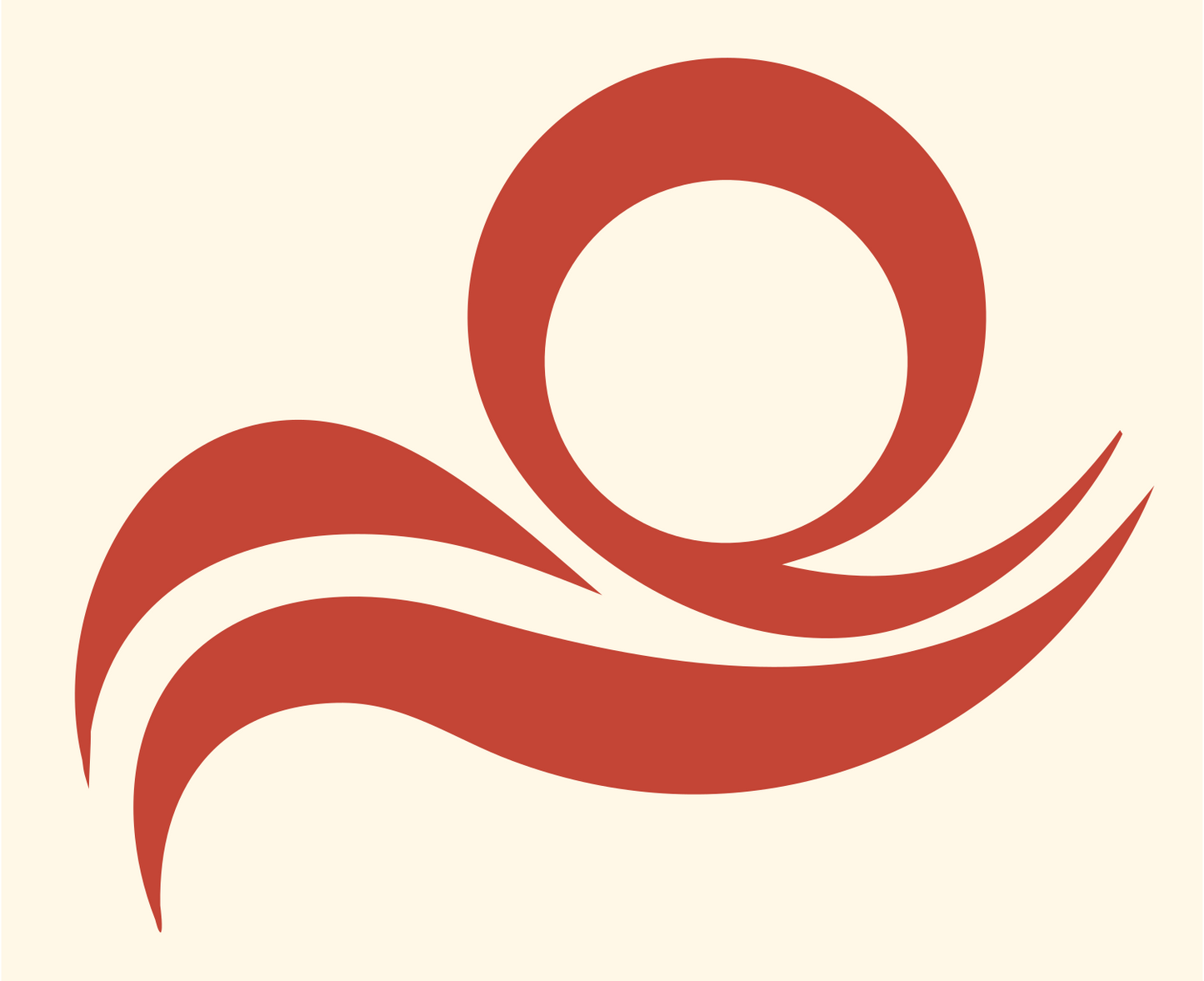 Bold Wave Circle Libra Mark #fff8e7/#c44536