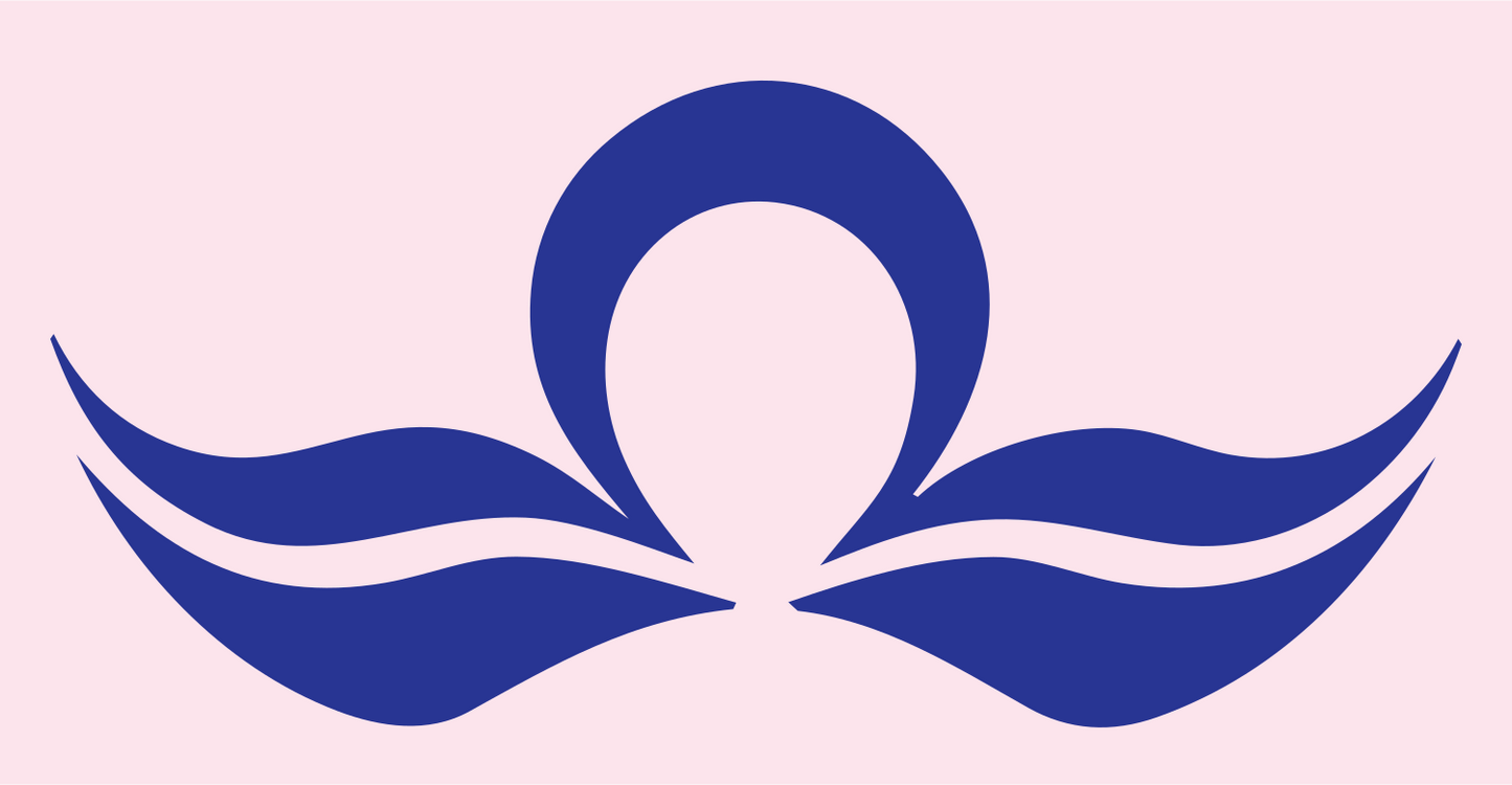 Crescent Wings Libra Emblem #fce4ec/#283593