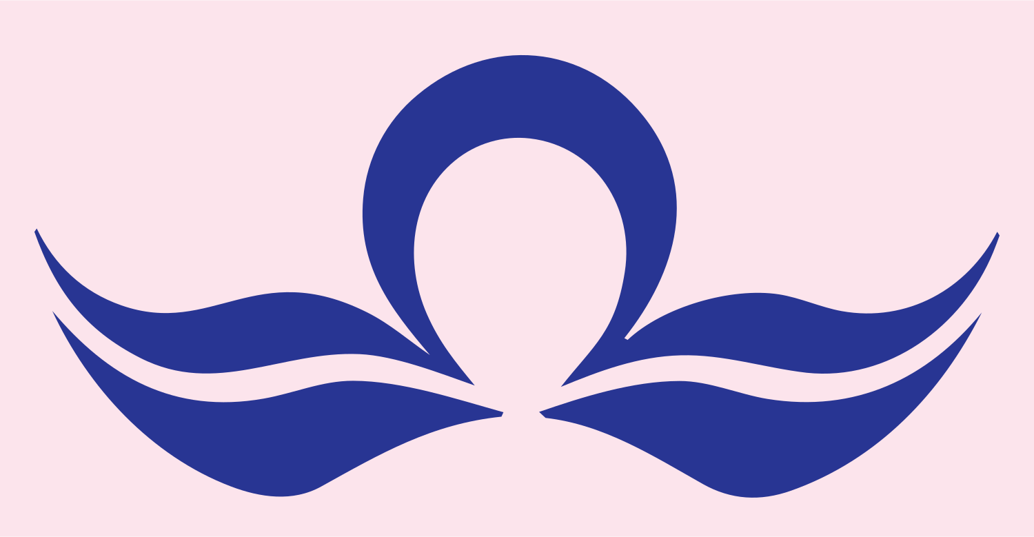 Crescent Wings Libra Emblem #fce4ec/#283593
