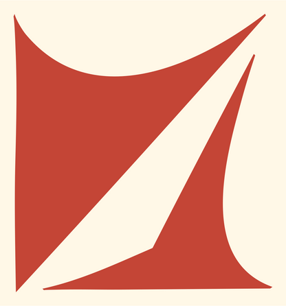 Negative Space Sail Libra Mark #fff8e7/#c44536