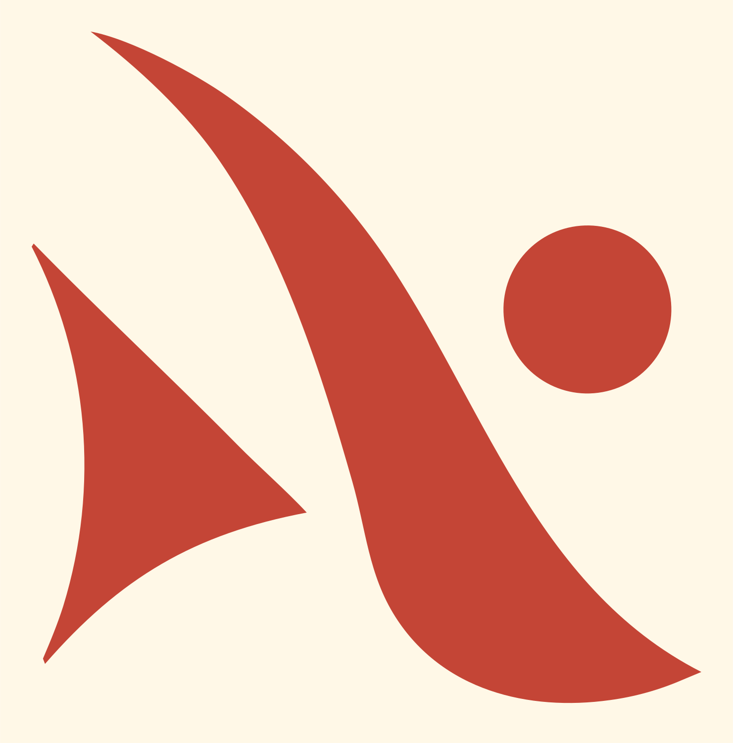 Pictogram Figure Swing Emblem #fff8e7/#c44536